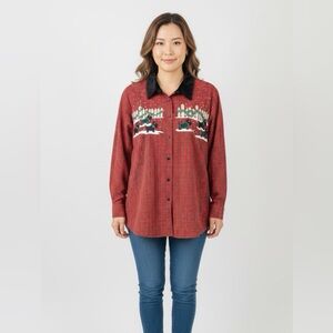 Karen Scott Red Plaid Shirt - 1X